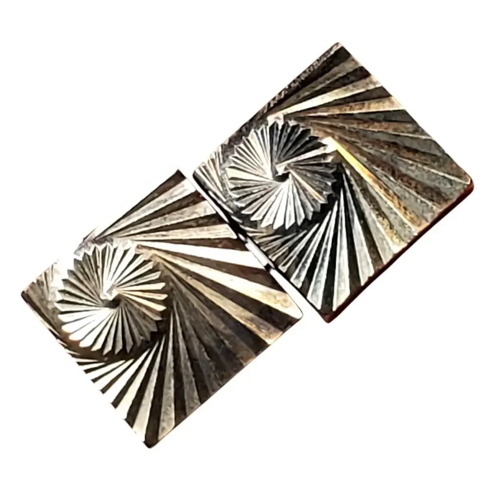 Silver Tone Twist Design Vtg Unsigned